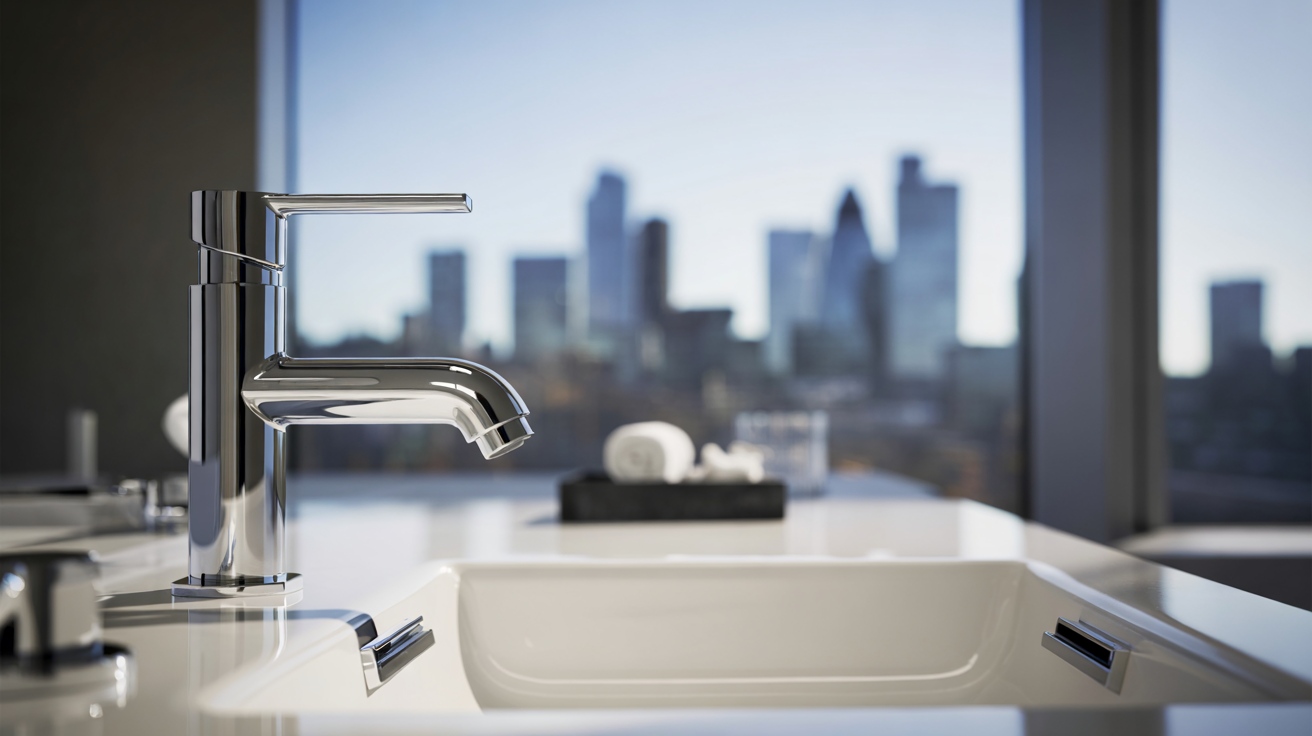 Expert plumbing in a modern London property, showcasing a sleek bathroom fixture. Citywide Maintenance Solutions.